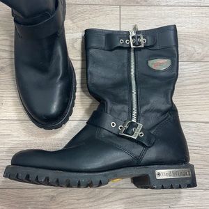 Red Wing Leather Safety Toe Moto Work Boots 9.5